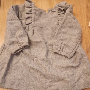 Jacadi Gray Wool ruffle dress 18m